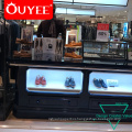 Ouyee New Products Design Stand Corner Wooden Furniture Showcase Wall Mount Wood Glass Shoe Display Case